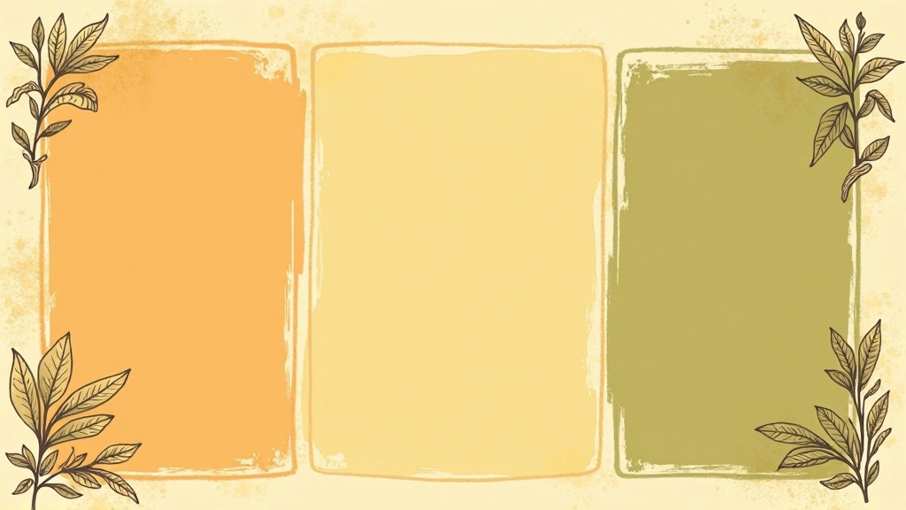 Ilustração de paleta de cores vintage com tons ocre, sépia e verde-oliva em padrão geométrico retrô